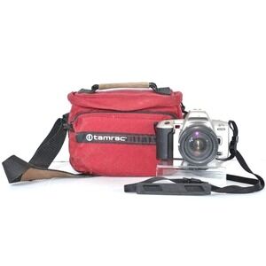 Minolta Maxxum Qtsi HTSI 35mm Film Camera SLR Body with Tamron Lenses & Soft Bag